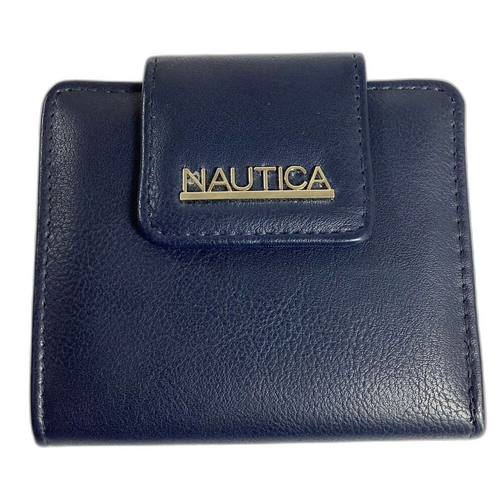 Nautica Blue Faux Leather Womens Wallet 4"